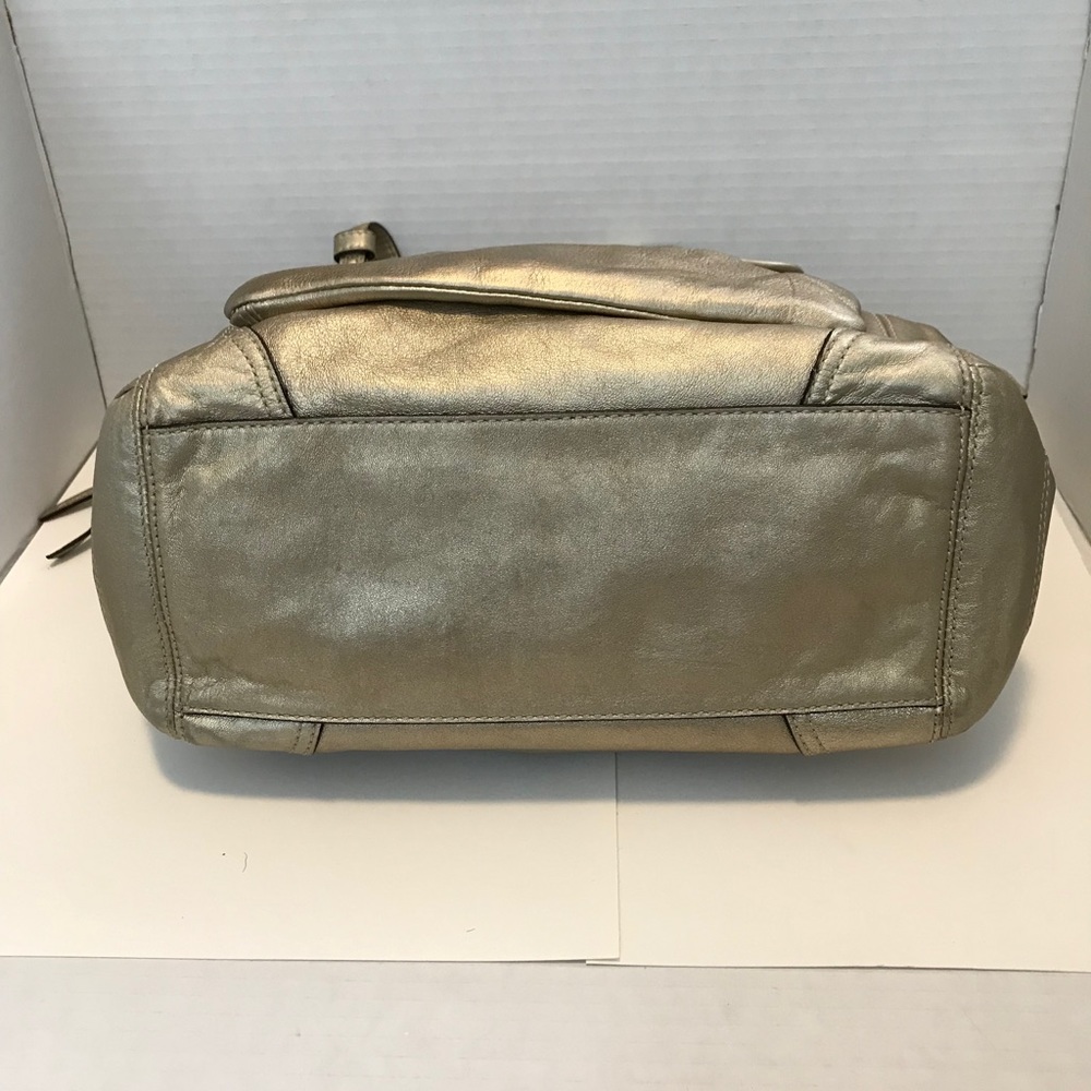 Coach Gold Metallic LEAH Tote - Picture 5 of 8